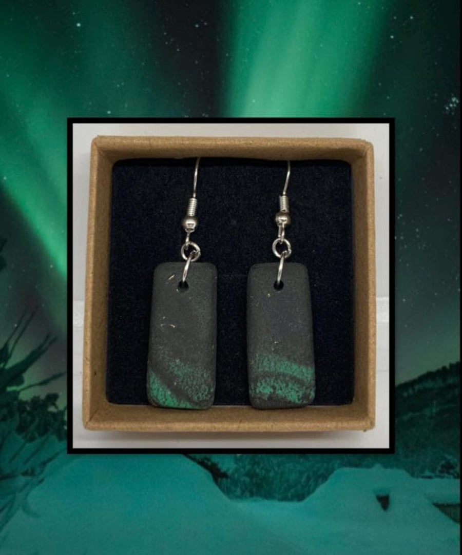 Northern lights lightweight clay earrings