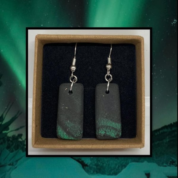 Northern lights lightweight clay earrings