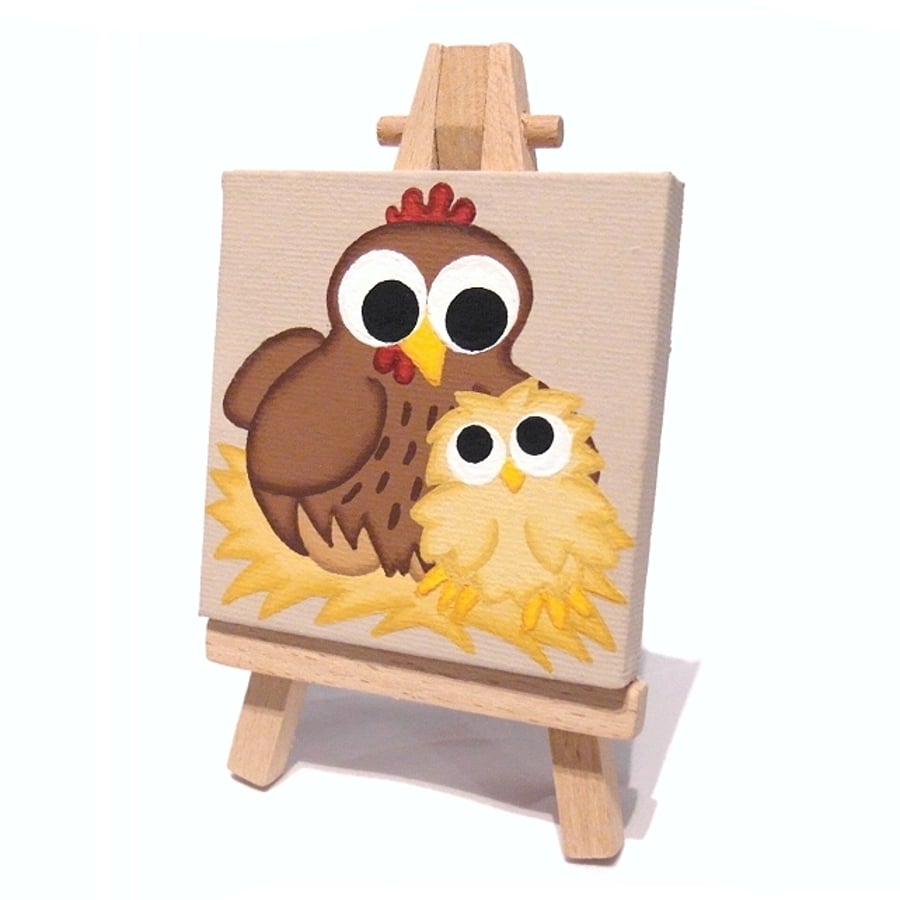 Sold Chicken and Chick Mini Canvas