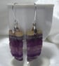 Carved Fluorite and Sterling Silver Earrings