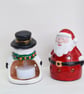 Hand-Painted Santa Tea Light Holder - Ceramic Christmas Candle Holder - Image 6