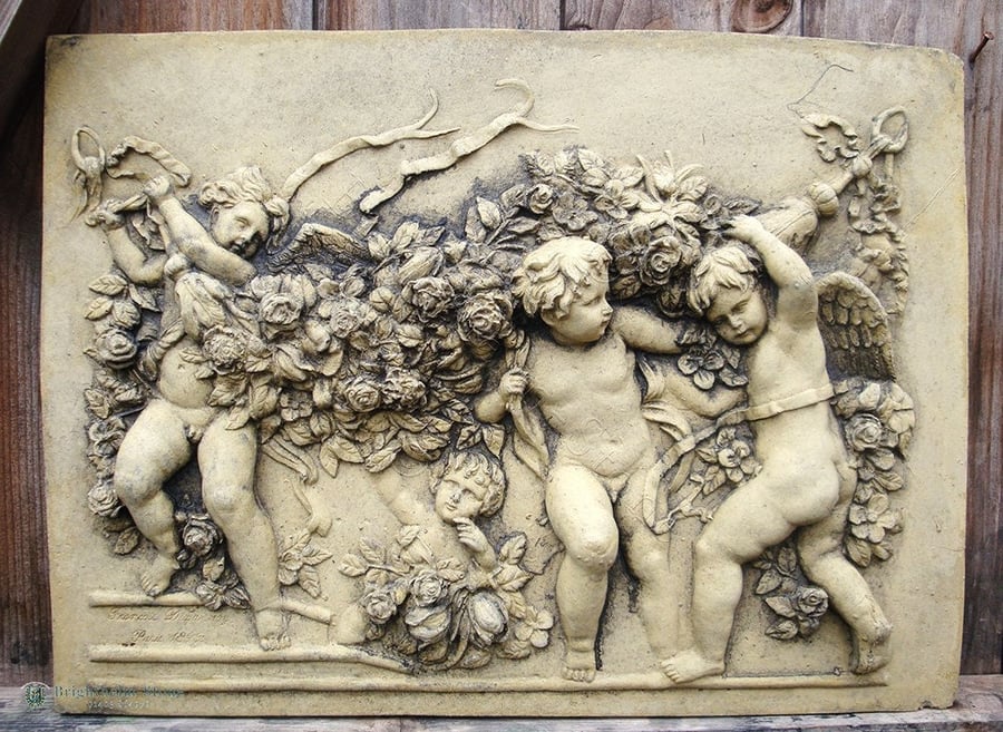 Cherub and Garland Plaque