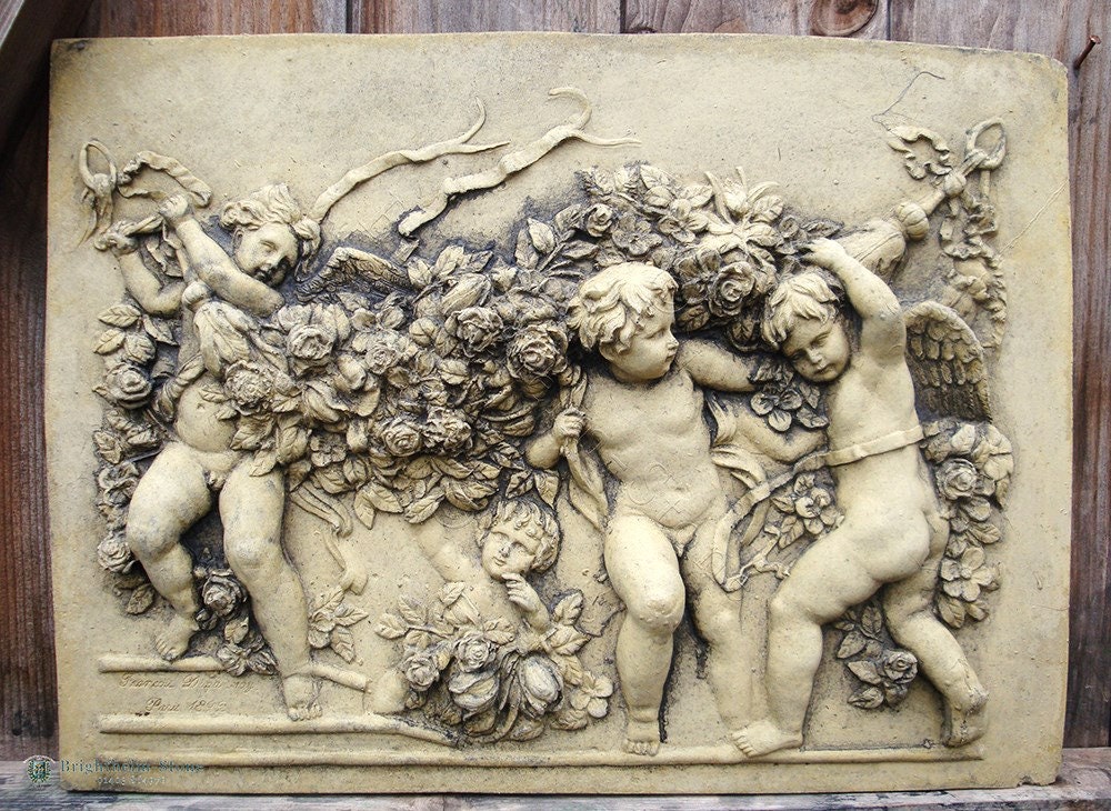 Cherub and Garland Plaque