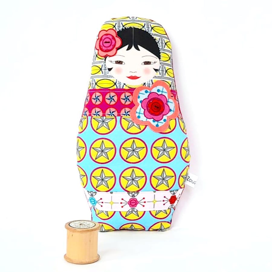 Handmade Rag Doll, Fabric Matryoshka Doll - Folksy