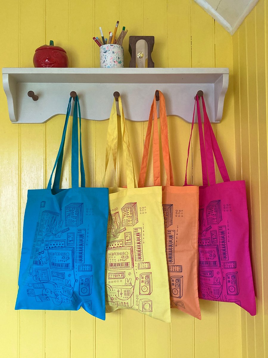 Tote Bag - Synth Bunnies - electronic music theme by Jo Brown -Christmas gift