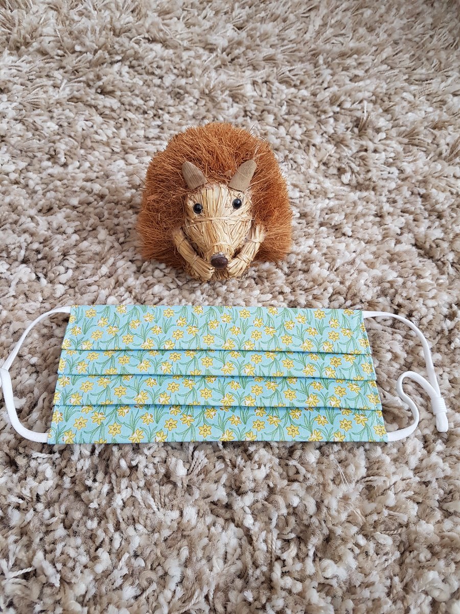 Small Adult or Teenager face covering - Daffodil print