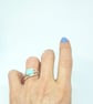 Rusa by Fedha - rigid sterling silver Russian wedding ring set with amazonite - Image 3
