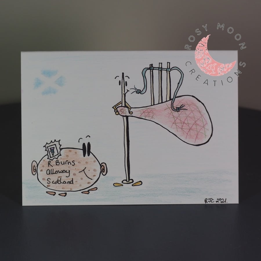 Haggis and Bagpipe Blank Card