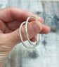 Sterling Silver Large Textured Hoop Stud Earrings - JBJ1054 - Image 2