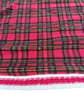 Hand Knitted Christmas Blanket with Red Tartan Fleece Backing - Image 9