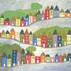 Hilly Streets - signed print from illustrations of houses