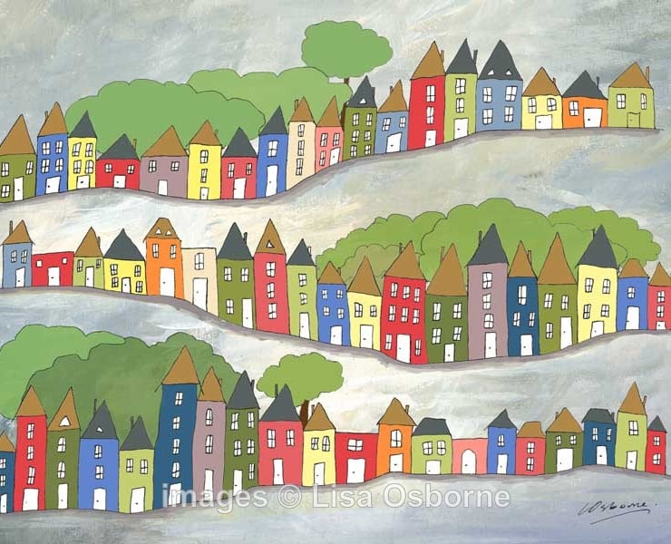 Hilly Streets - signed print from illustrations... - Folksy