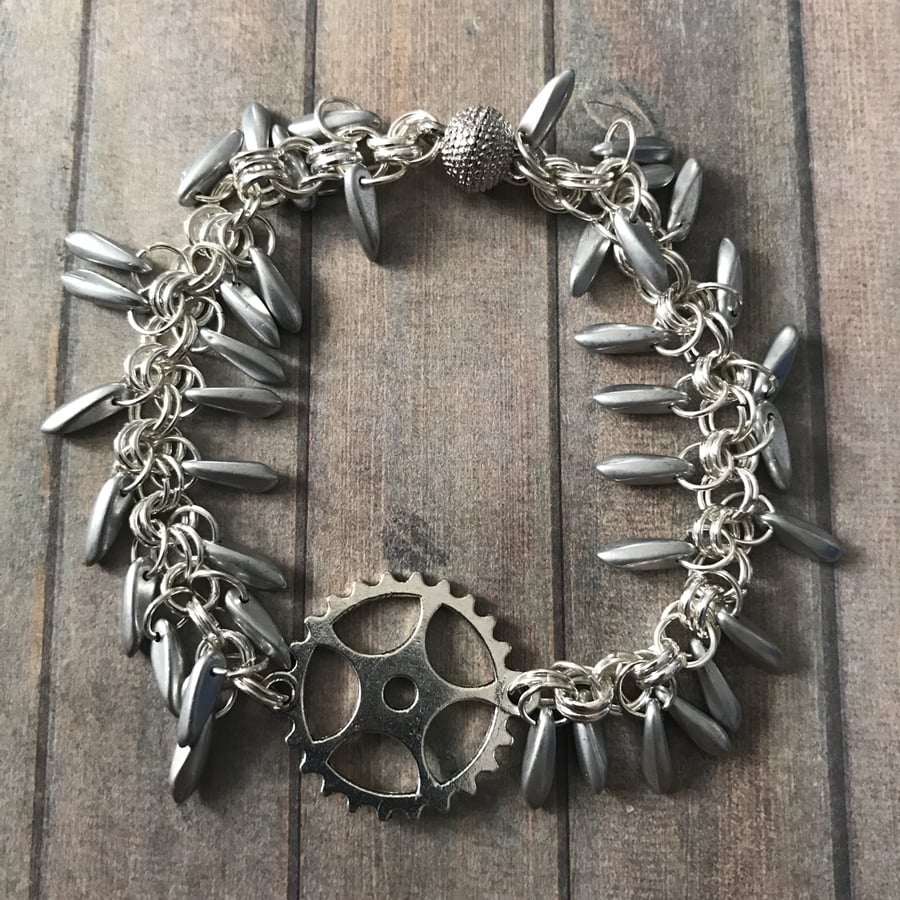 Steampunk & Czech Glass Bracelet
