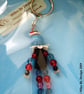 Button & Bead Harlequin Inspired Handbag Charm or Key-ring   - Image 5