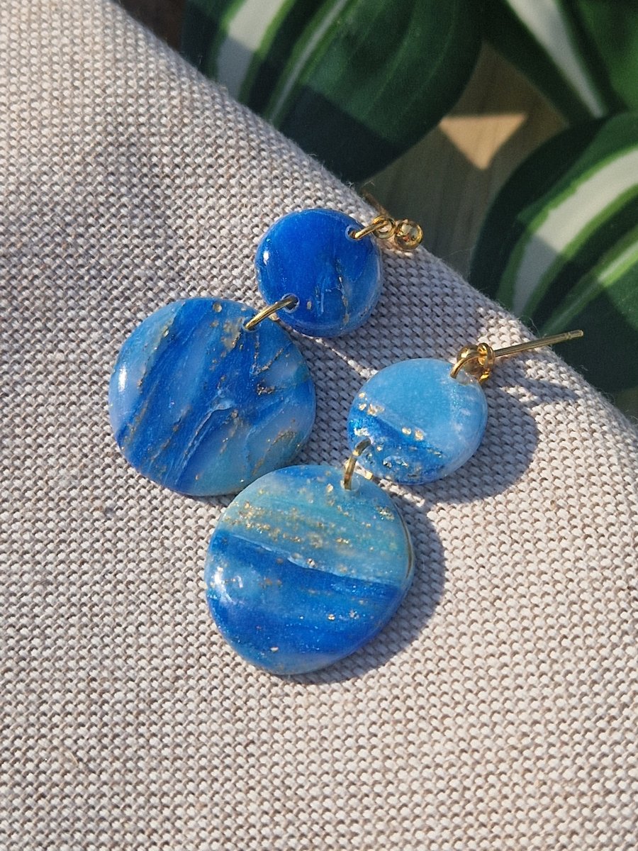 Polymer Clay Earrings: Shoreline 