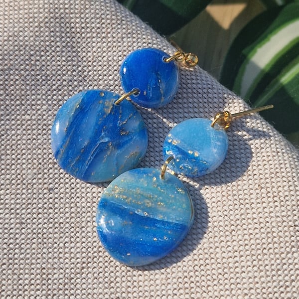 Polymer Clay Earrings: Shoreline 