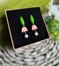 Nodding Flower Polyer Clay Earrings  - Image 6