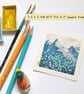 Miniature landscape painting - Mountain scene with blue flowers - Image 8