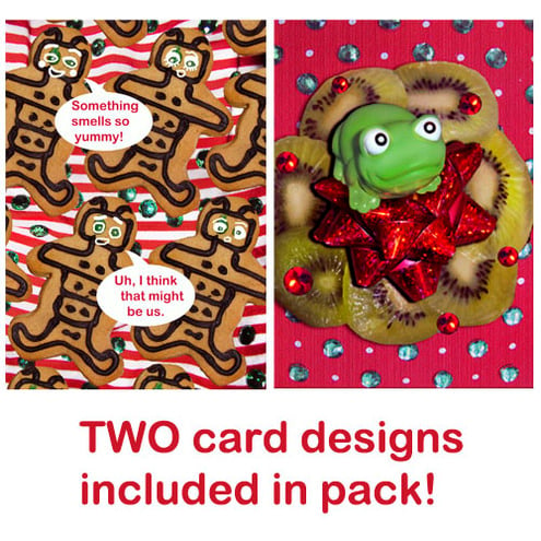 Christmas Cards (pack of 6) - Gingerbread + Froggy