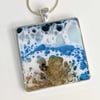 Square Sea Themed Resin Pendant
