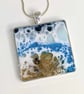 Square Sea Themed Resin Pendant