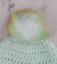 Matching Mum and Baby Crochet Hats, Pastel Green Pom Pom Beanie Set  - Image 5