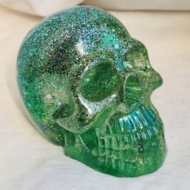 Gorgeous Glittery Apple Resin Skull. No 9