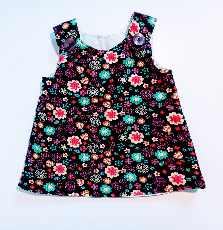 0-3 months, needlecord, A Line dress,  pinafore, dress, florals