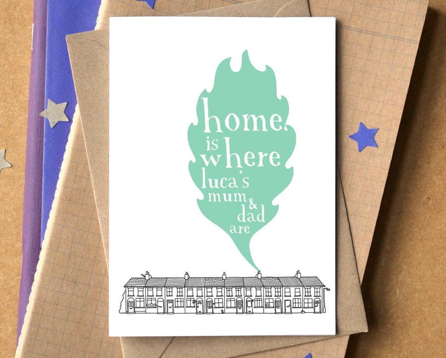 Adoption "Home is Where..." Personalised Card