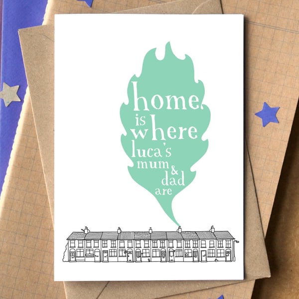 Adoption "Home is Where..." Personalised Card