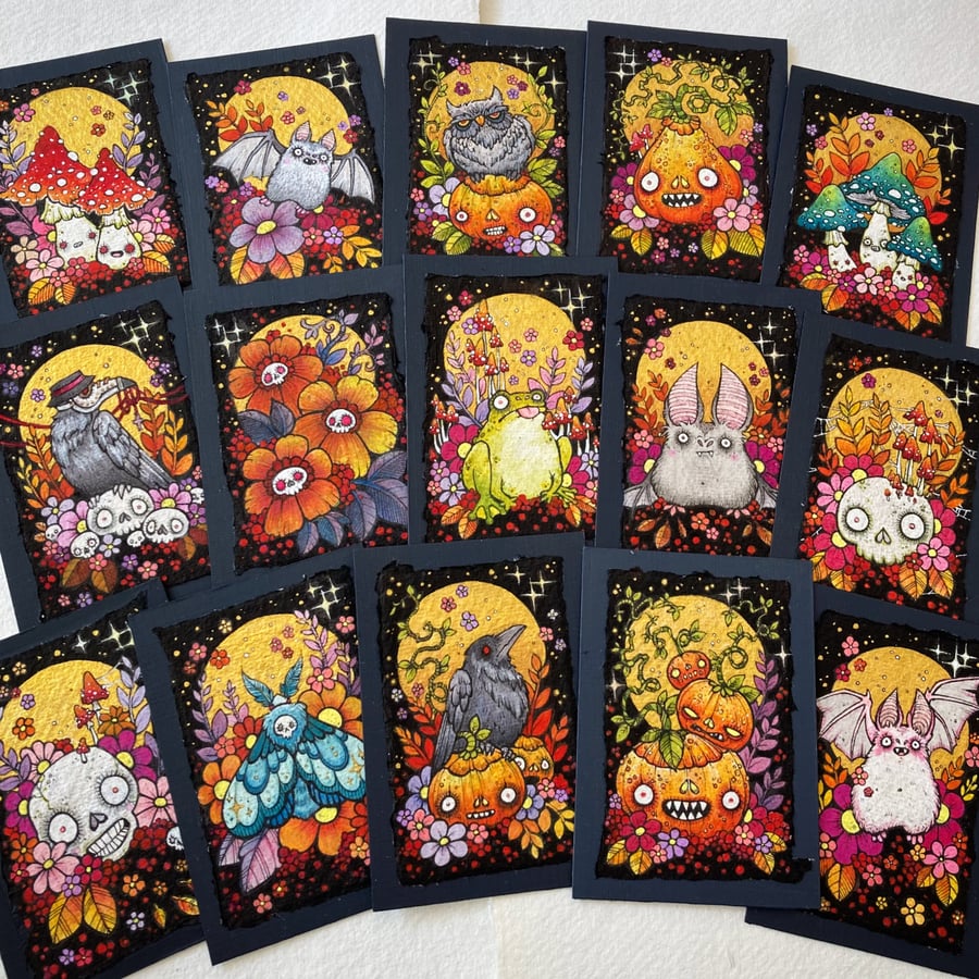 autumn creepycute - original aceo illustration