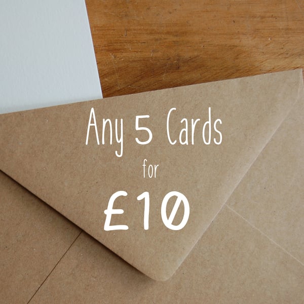 Any 5 greeting cards - value multipack
