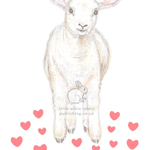 Lamb Jumping - Valentine Card