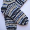 hand knit mens wool socks UK 9-11