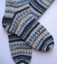 hand knit mens wool socks UK 9-11