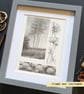 Pencil drawings 3- Tall trees, allium flowers and Cosmos flowers, original art - Image 6