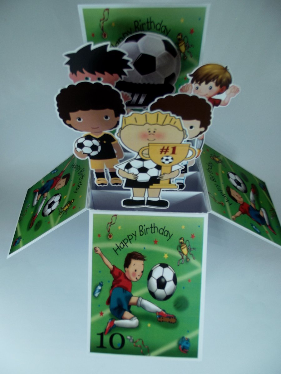 Boys 10th Birthday Card With Football