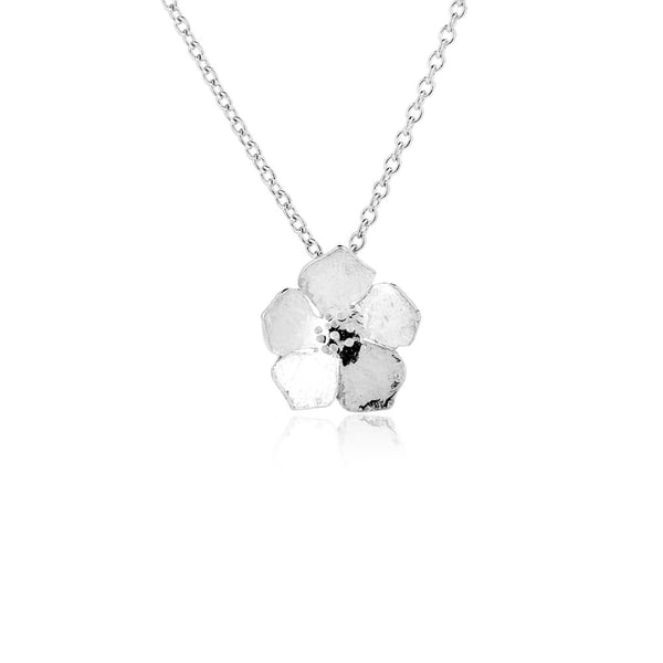 Silver Blossom Flower Pendant Necklace