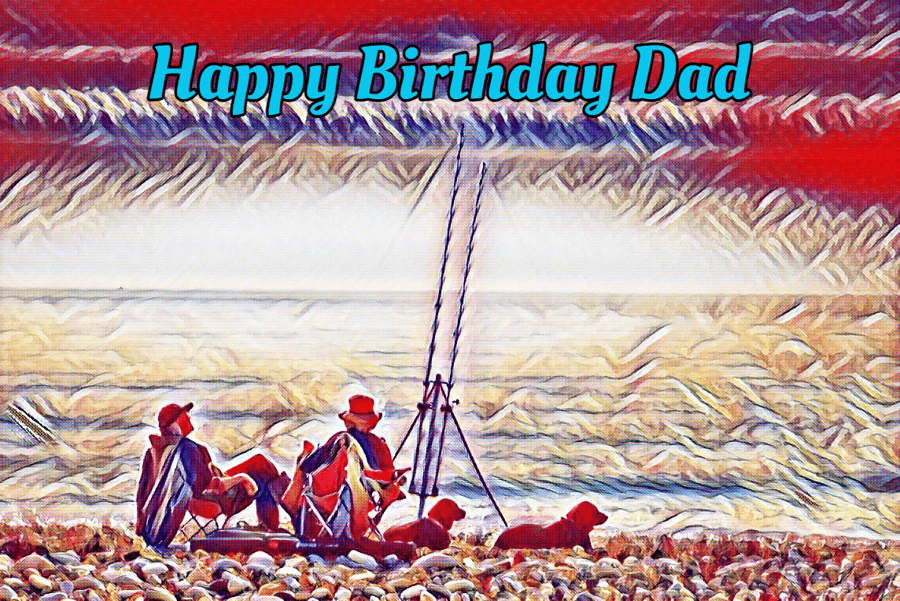 Happy Birthday Dad Fishing Card A5