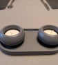 Grey Ecoresin Tray and Tealight Holder Set