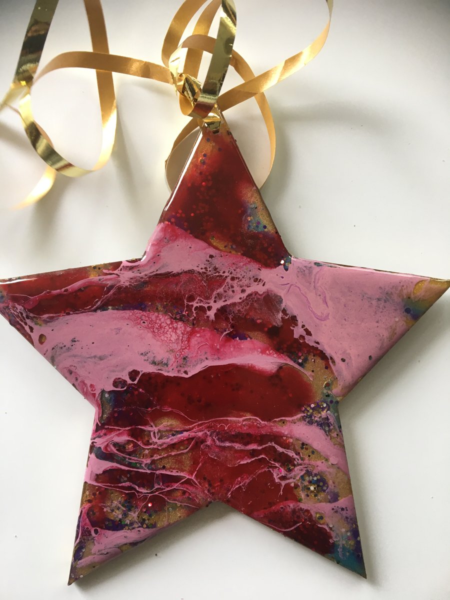 Christmas ornament, abstract, ocean, decoration, star, multicoloured  
