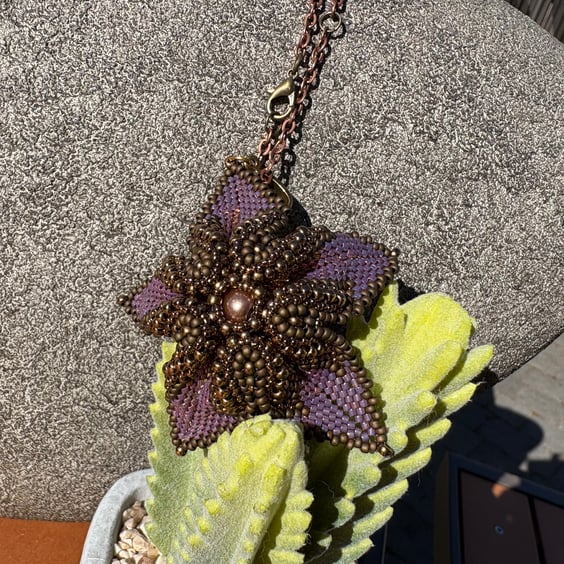 Desert Rose Beaded Pendant