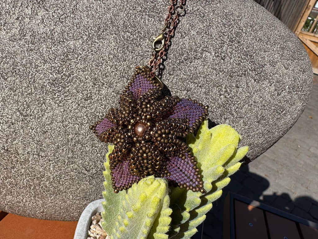 Desert Rose Beaded Pendant