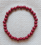 Ladies Red Cinnabar Elastic Bead Bracelet