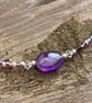 Amethyst Nugget Anklet. Sterling Silver. Extension Chain.  - Image 5