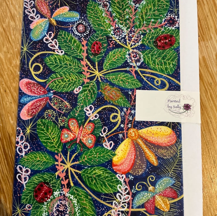Botanical blank card set - handpainted whimsica... - Folksy
