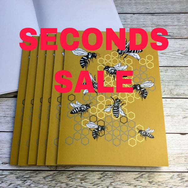 Notebooks - Set of Bee Notebooks Seconds Sale - A5 Recycled Notebook- 