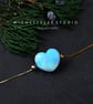 Large Yellow 3D Fire Opal Heart Bracelet with 925 Sterling Silver Chain - Image 8