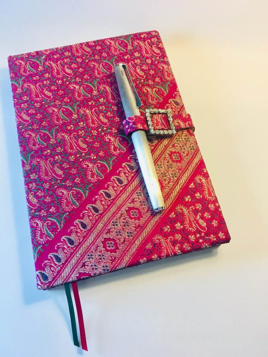 Pink and Silver Brocade Journal