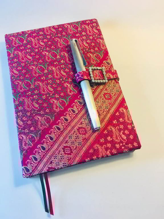 Pink and Silver Brocade Journal